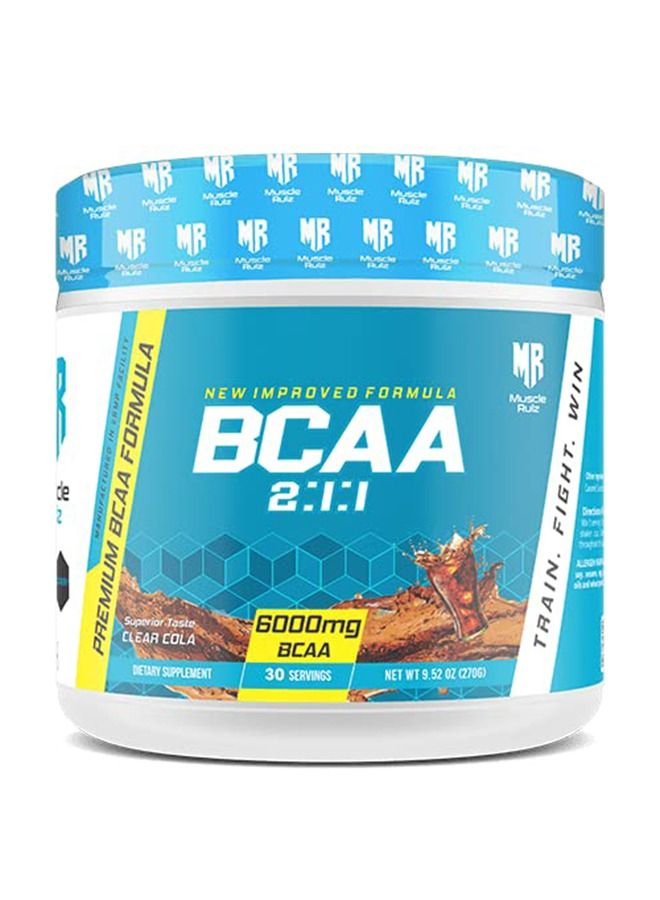 Muscle Rulz BCAA+B6-6000mg BCAA - 30 Servings (Clear Cola)