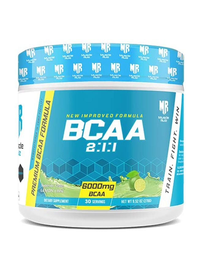 Muscle Rulz BCAA+B6-6000mg BCAA - 30 Servings (Lemon Lime)