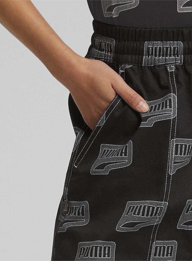 Downtown All-Over-Print Womens Mini Skirt