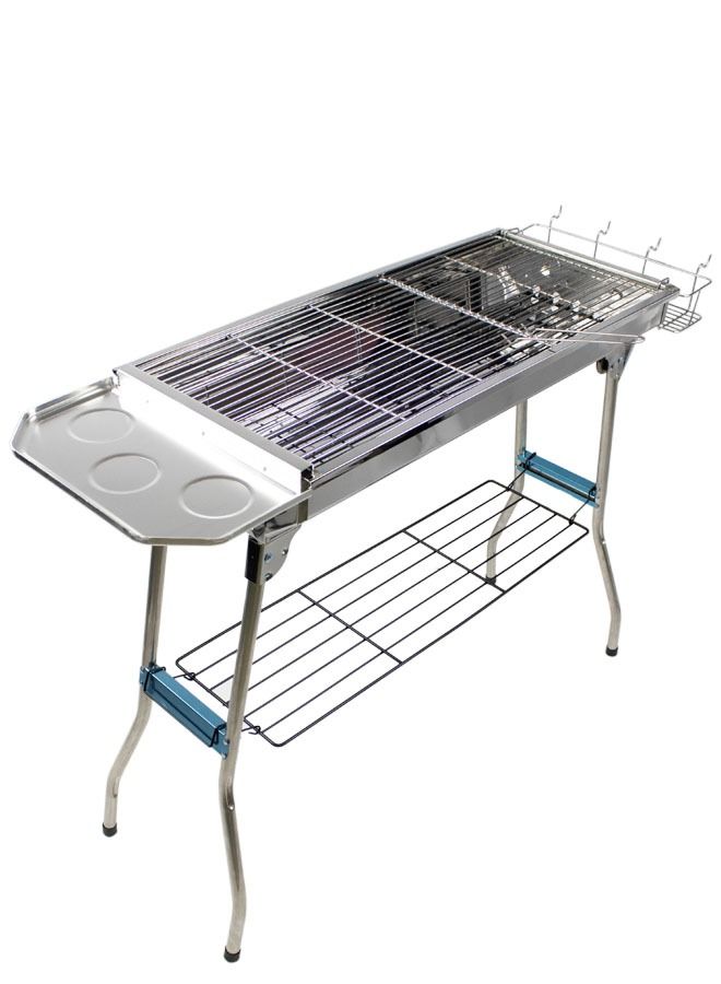 Stainless Steel Folding BBQ Camping Grill Large