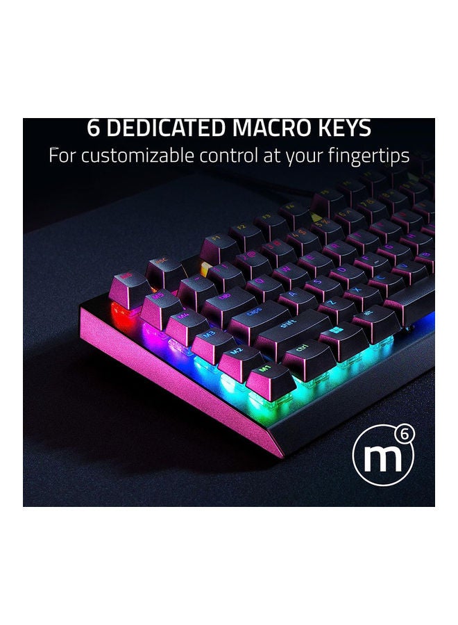 BlackWidow V4 X - Mechanical Gaming Keyboard, Arabic Layout, Green Switches Tactile & Clicky, 6 Dedicated Macro Keys, Chroma RGB, Doubleshot ABS Keycaps - Black