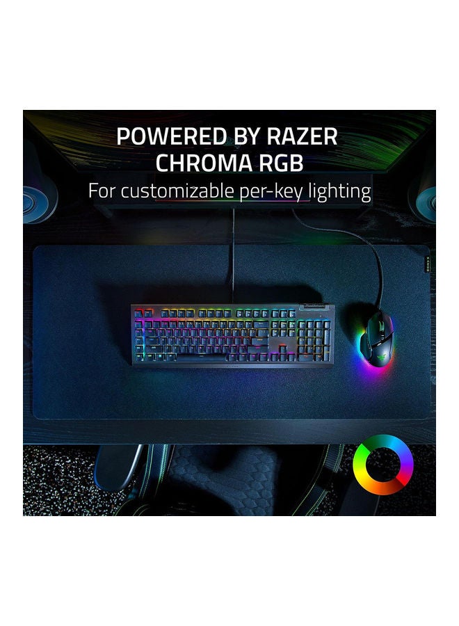 Razer BlackWidow V4 X - Mechanical Gaming Keyboard, Arabic Layout, Green Switches Tactile & Clicky, 6 Dedicated Macro Keys, Chroma RGB, Doubleshot ABS Keycaps - Black