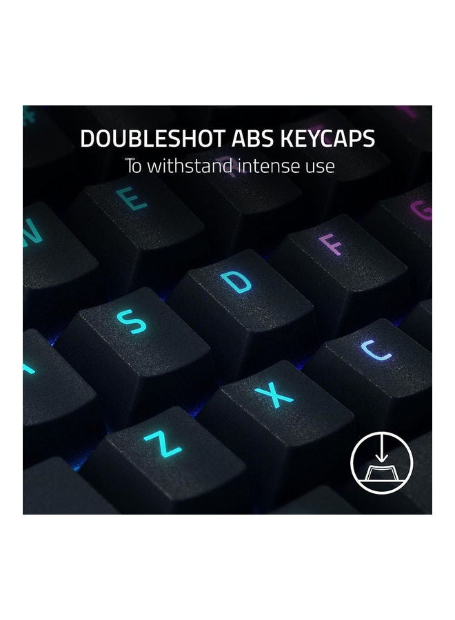 BlackWidow V4 X - Mechanical Gaming Keyboard, Arabic Layout, Green Switches Tactile & Clicky, 6 Dedicated Macro Keys, Chroma RGB, Doubleshot ABS Keycaps - Black