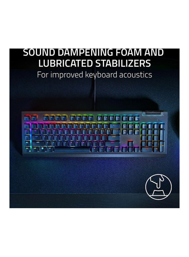 BlackWidow V4 X - Mechanical Gaming Keyboard, Arabic Layout, Green Switches Tactile & Clicky, 6 Dedicated Macro Keys, Chroma RGB, Doubleshot ABS Keycaps - Black