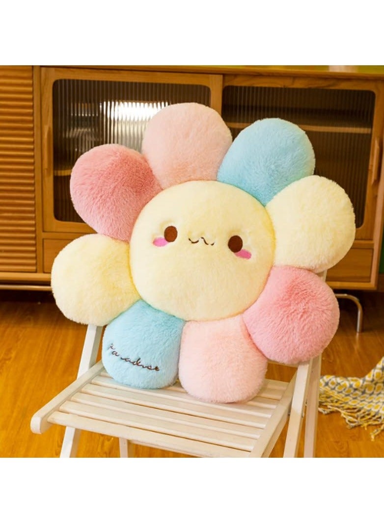 Flower  Pillow, Soft and Comfortable Flower Smiley Cushion Colorful Flower Plush for Home Bedroom Shop Restaurant Decor