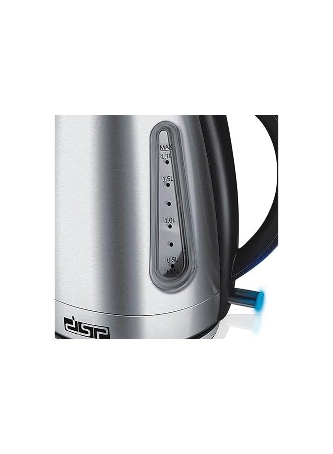 DSP Metal electric kettle KK1137 1.7 L 1800-2200w black