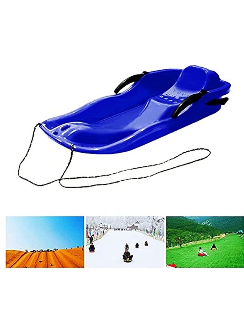 Portable Snow Sled Sand Grass Skiing with Pull Rope, Slippery Racer Downhill Toboggan Rolling Snow Slider, for Kids Boat Sledge Sprinter