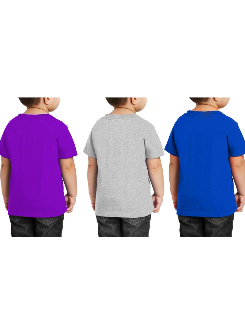 Kids Multi Color Combo Printed Design T-shirt For Boys - Fashionable Short Sleeve T-Shirt - Casual Daily Shirt For Kids - Assorted Colors