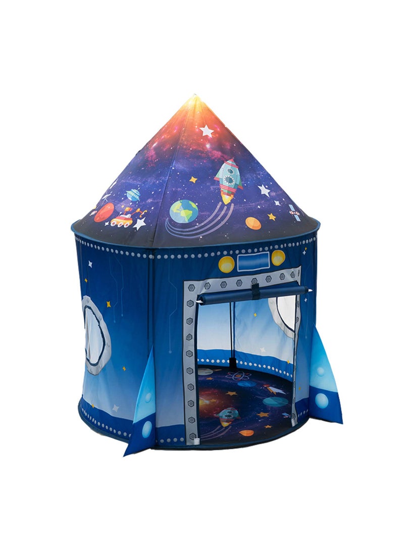 Rocket Ship Play Tent for Kids, Astronaut Spaceship Space Themed Playhouse Indoor Outdoor Games Party Children Pop Up Foldable Tent Birthday Toy for Boys Girls Baby, Ideal Gift in Holiday and Birthday