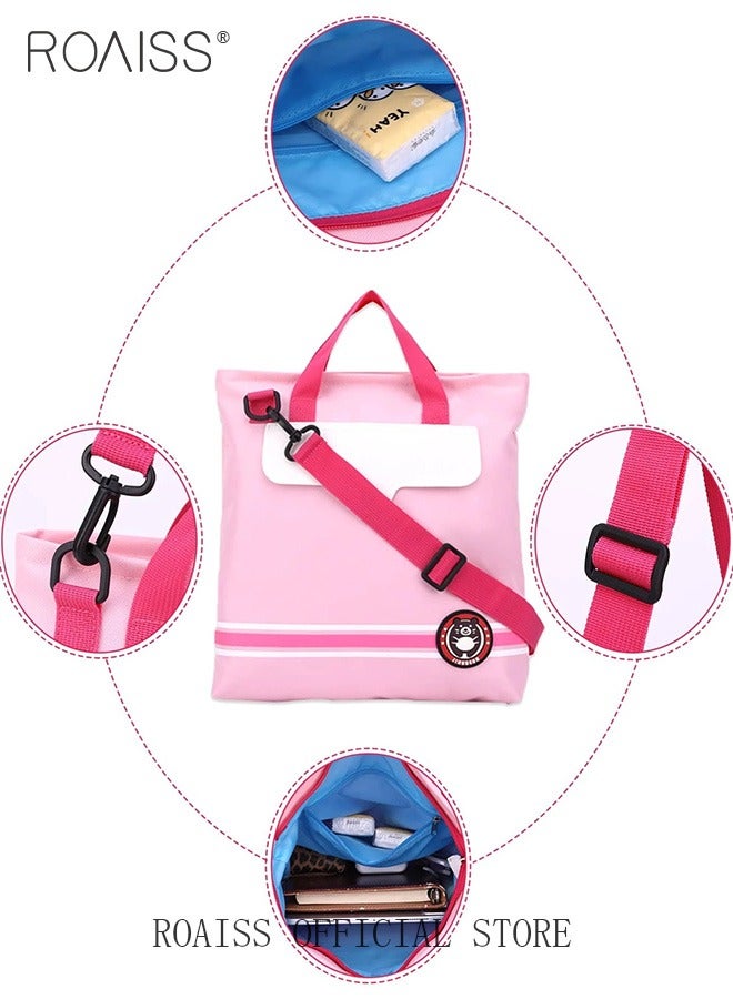 2 Piece Children Protect Spine Backpack and Tote Bag Set Reduce Shoulder Burden High Capacity with Scientific Storage Breathable Suspender Reflective Strip Design at Night