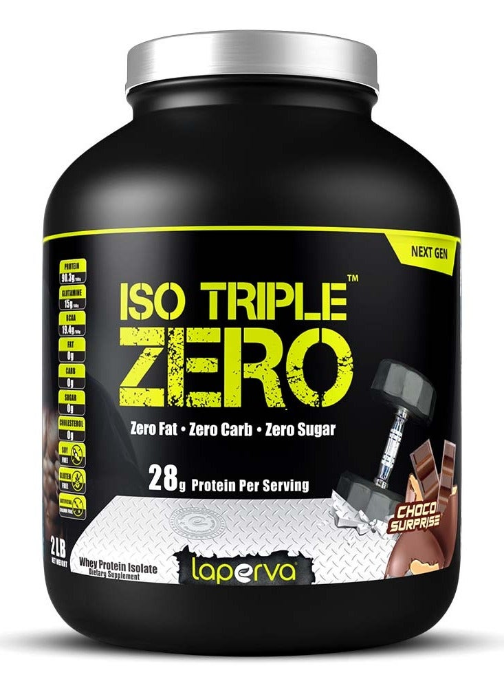 Laperva Iso Triple Zero Whey Protein Isolate Next Generation, Zero sugar ,Zero  carb and Zero Fat, Choco Surprise Flavor, 2 Lbs