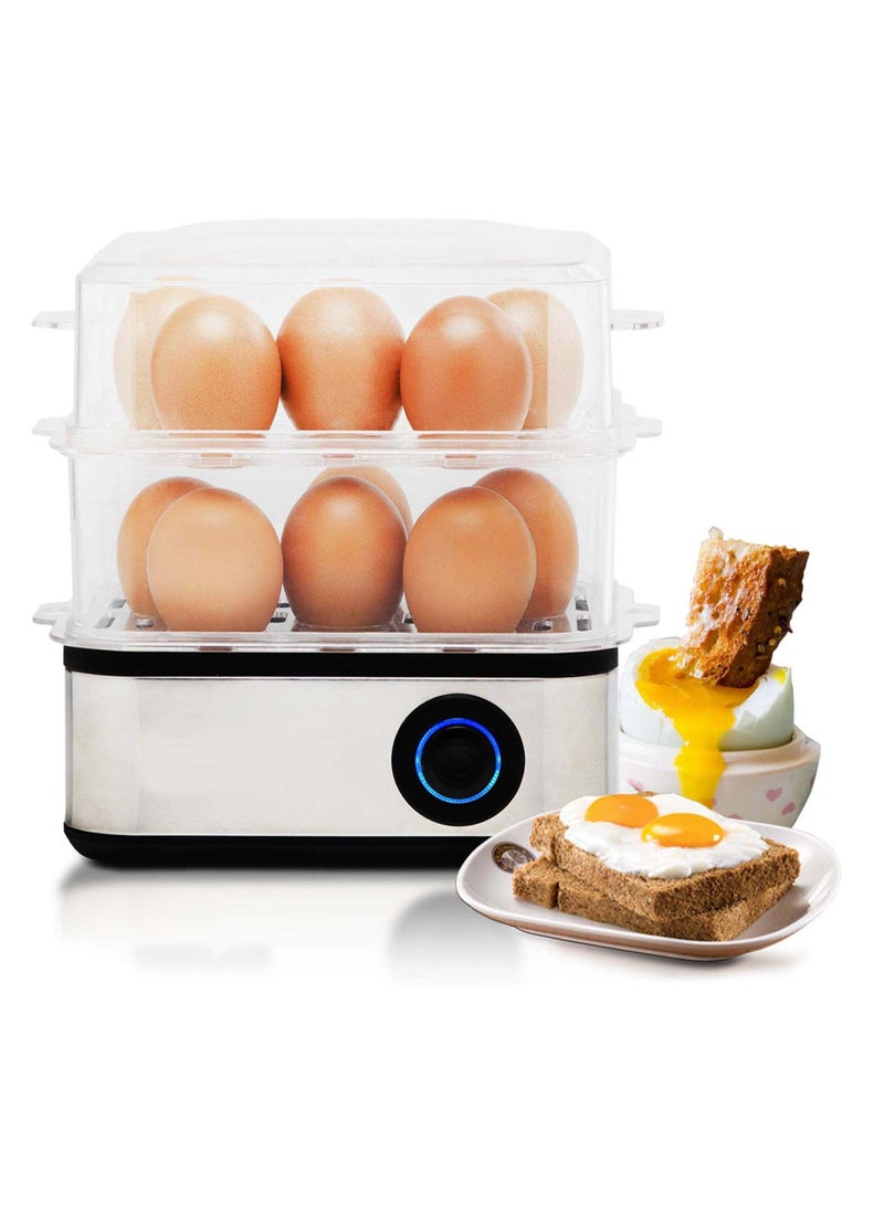 Multi Functional Egg Cooker Boil Up To 7 Eggs At Once Comes Complete With Poaching & Omelette Trays Colour