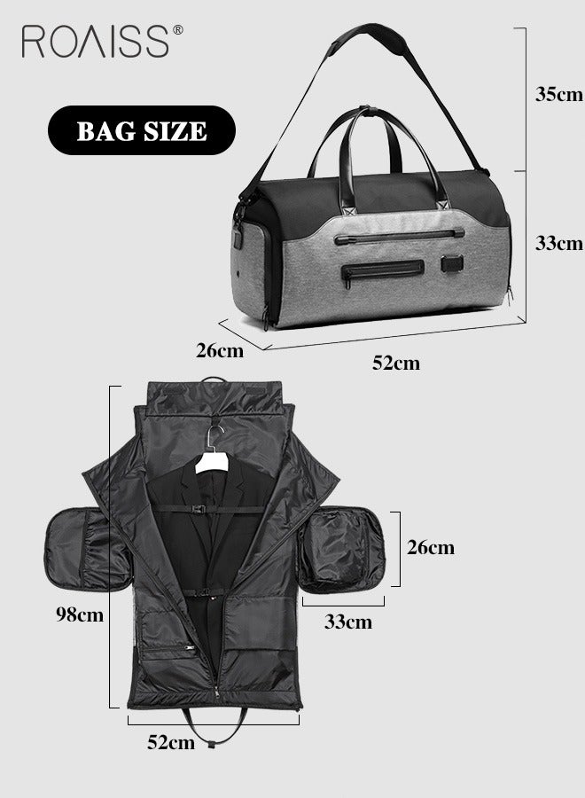 Large Capacity Outdoor Travel Bag Portable Suit Garment Storage Bag Foldable Business Luggage Bag with Multifunctional Organizer Suitable for Carrying and Storing Travel Essentials