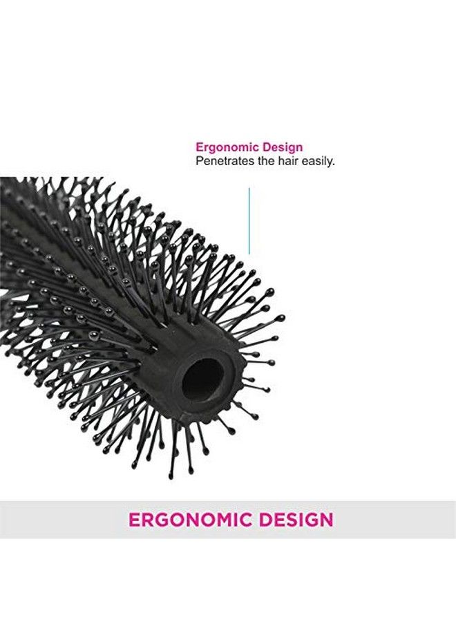 Plastic And Rubber Handled Round Brush Silver/Black
