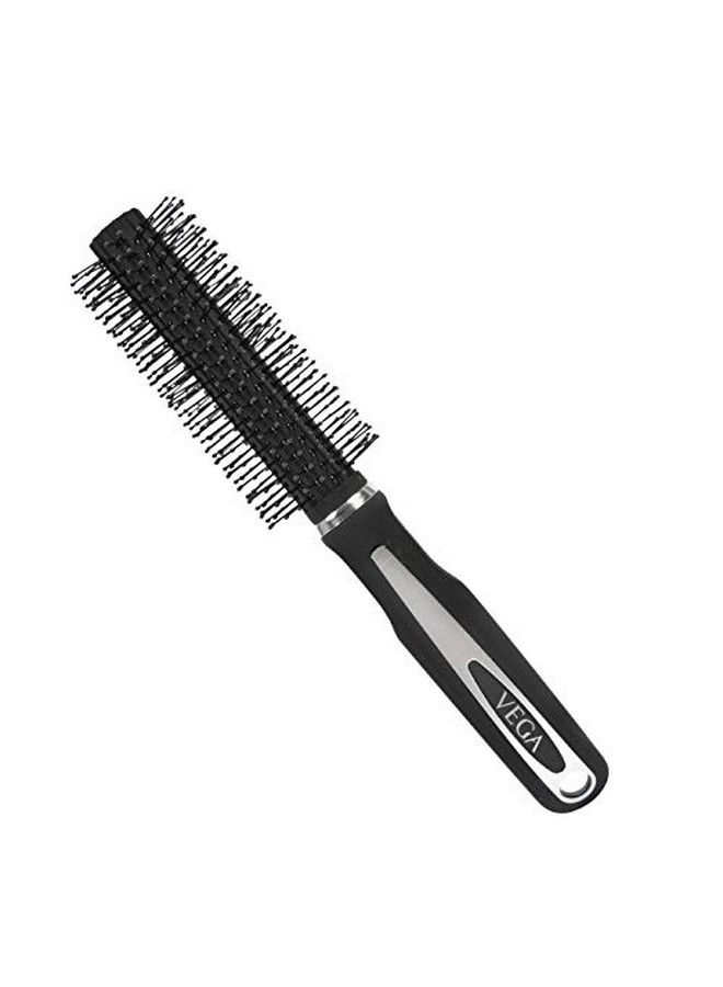 Plastic And Rubber Handled Round Brush Silver/Black