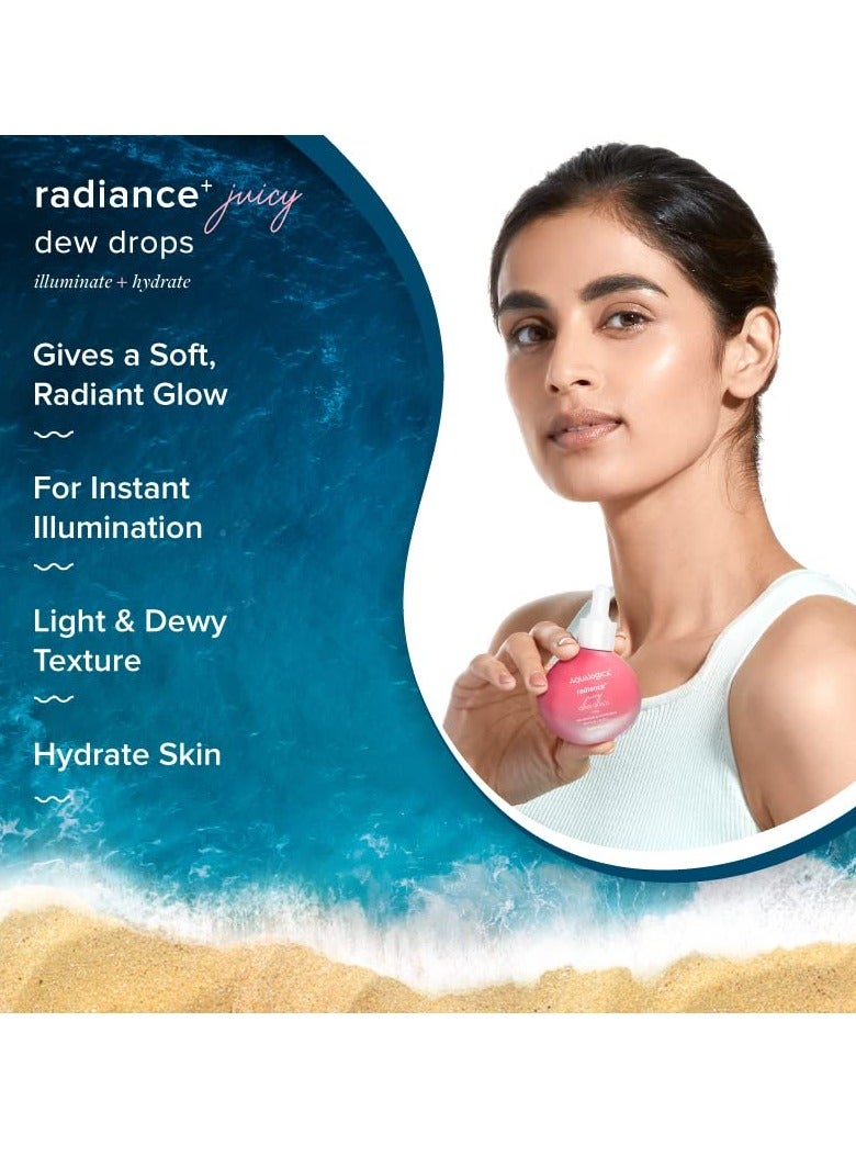 Aqualogica Radiance Juicy Dew Drops Illuminating Face Serum With Watermelon and Niacinamide Serum for Glowing 30ml