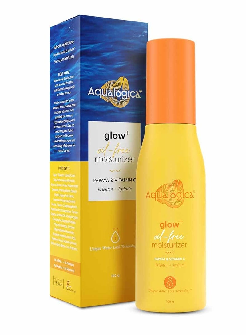 Aqualogica Glow Oil Free Moisturizer with Papaya Vitamin C for Hydration Daily Glow 100g