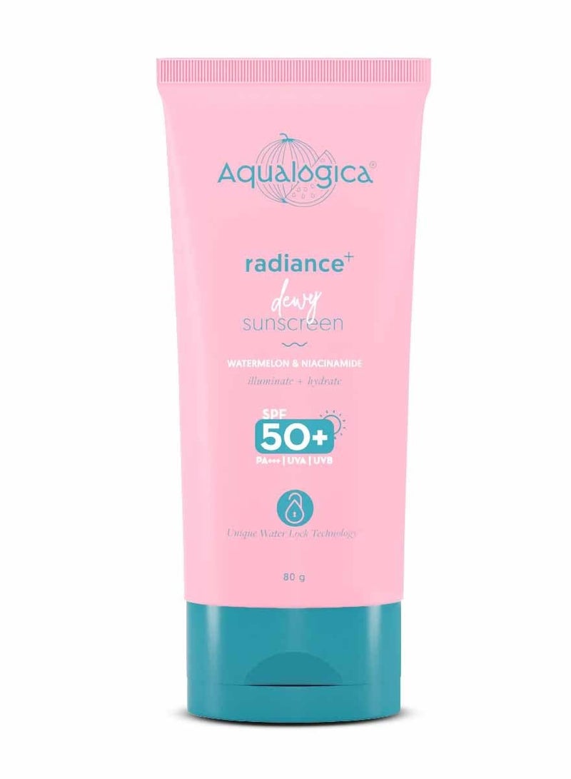 Aqualogica Dewy Sunscreen with Watermelon Niacinamide with SPF 50 80g