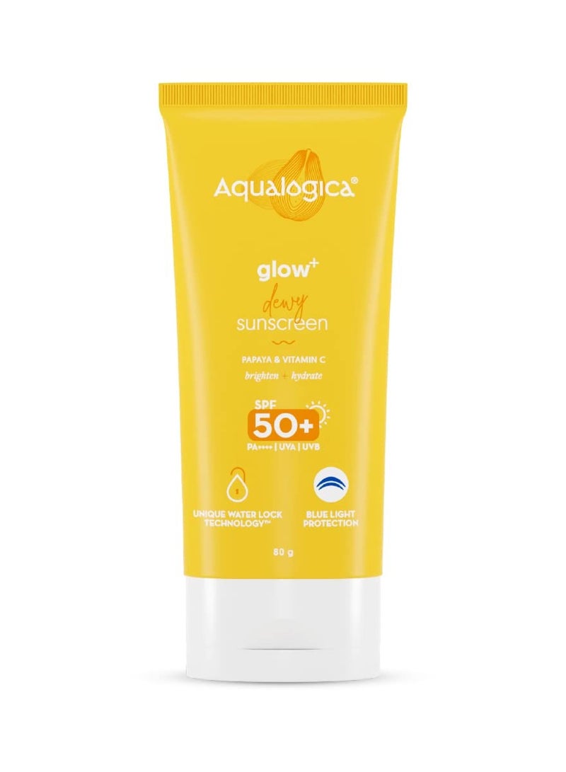 Aqualogica Lightweight Hydrating Sunscreen with SPF 50 for UVA B Blue Light Protection 80g