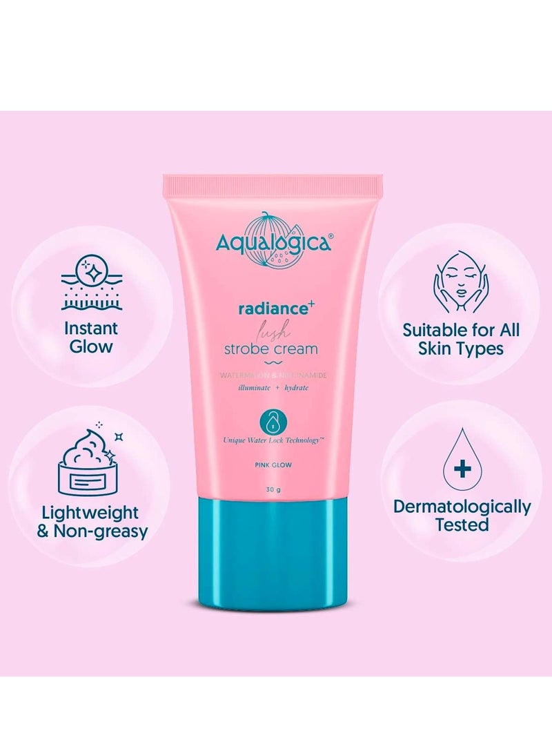 Aqualogica Radiance Lush Strobe Cream with Watermelon Niacinamide 30g