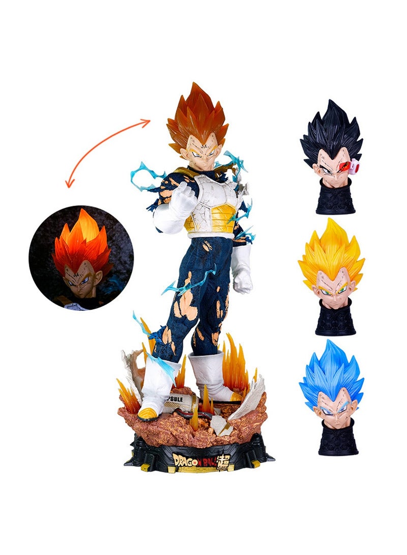 Anime Character Hero Wild Dragon Ball Saiyan LX Vegeta Model Figure Vegeta Four-Headed Anime Figure Ornament Gift 52Cm