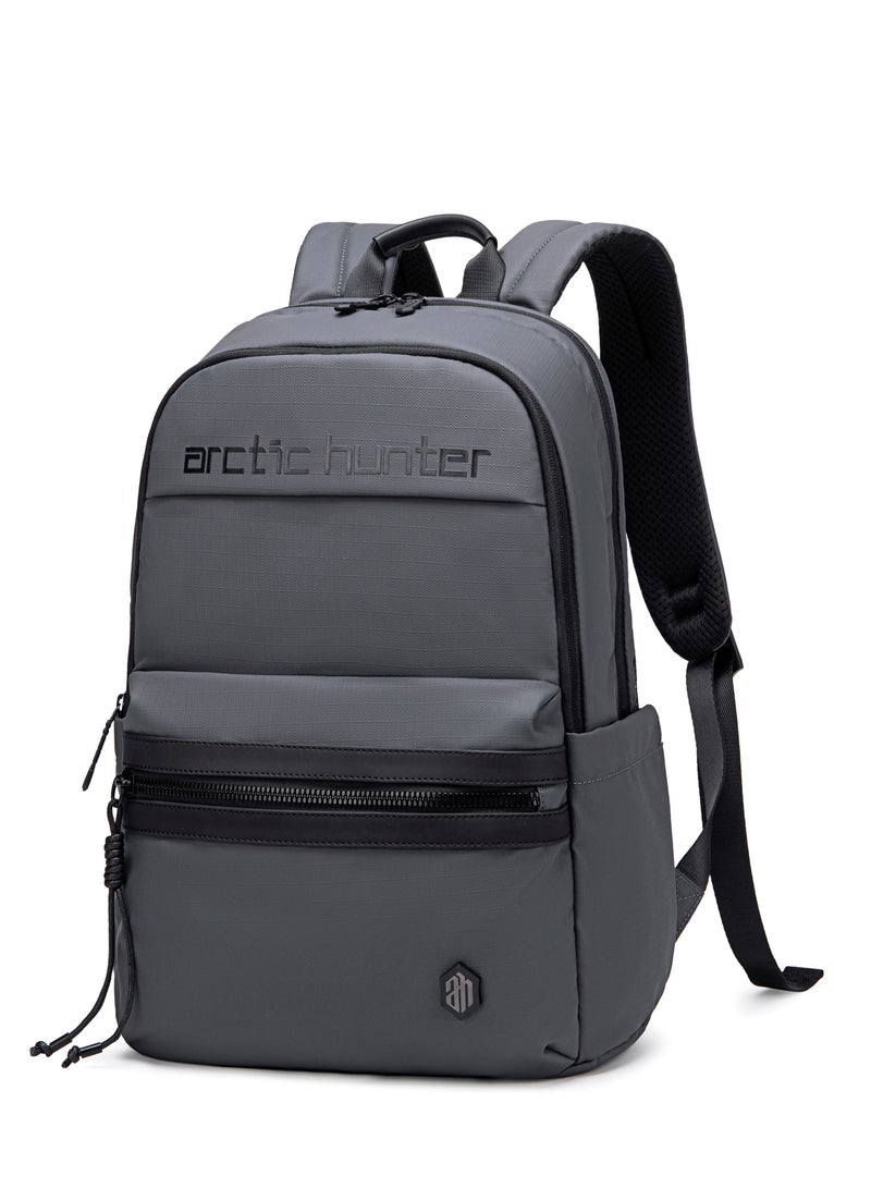 Premium Laptop Shoulder Backpack Water/Scratch Resistant Daypack for Men and Women B00536 Grey