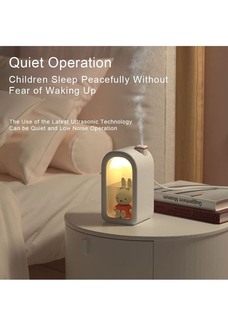 Cool Mist USB Humidifier - Ultrasonic Quiet Humidifiers, Mini Cute with Night Light, 380ml Humidifiers for Bedroom/Babies Nursery/Office,Waterless Auto Shut-off