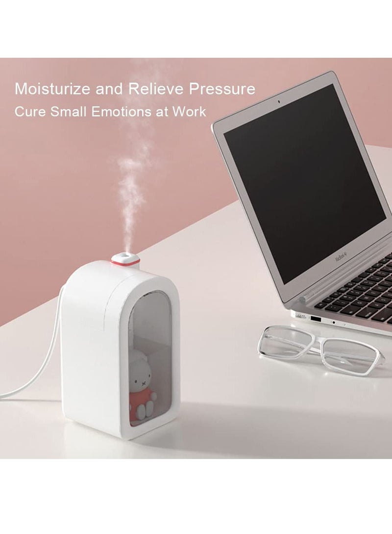 Cool Mist USB Humidifier - Ultrasonic Quiet Humidifiers, Mini Cute with Night Light, 380ml Humidifiers for Bedroom/Babies Nursery/Office,Waterless Auto Shut-off