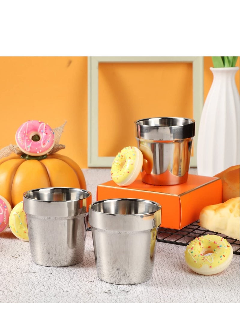 Metal Cups for Toddlers Kids 6 Pcs Stainless Steel Insulated Tumblers Children Cup Double Wall Vacuum Mug Preschoolers Drinking Training Camping Traveling