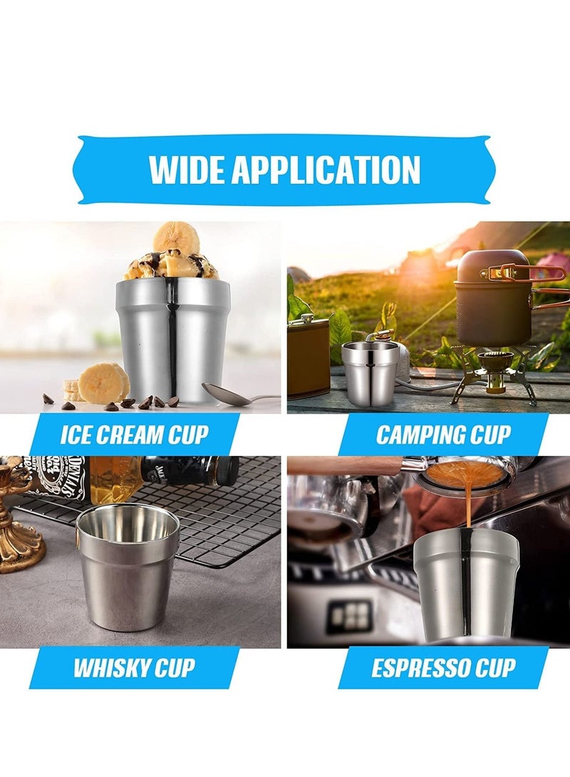 Metal Cups for Toddlers Kids 6 Pcs Stainless Steel Insulated Tumblers Children Cup Double Wall Vacuum Mug Preschoolers Drinking Training Camping Traveling