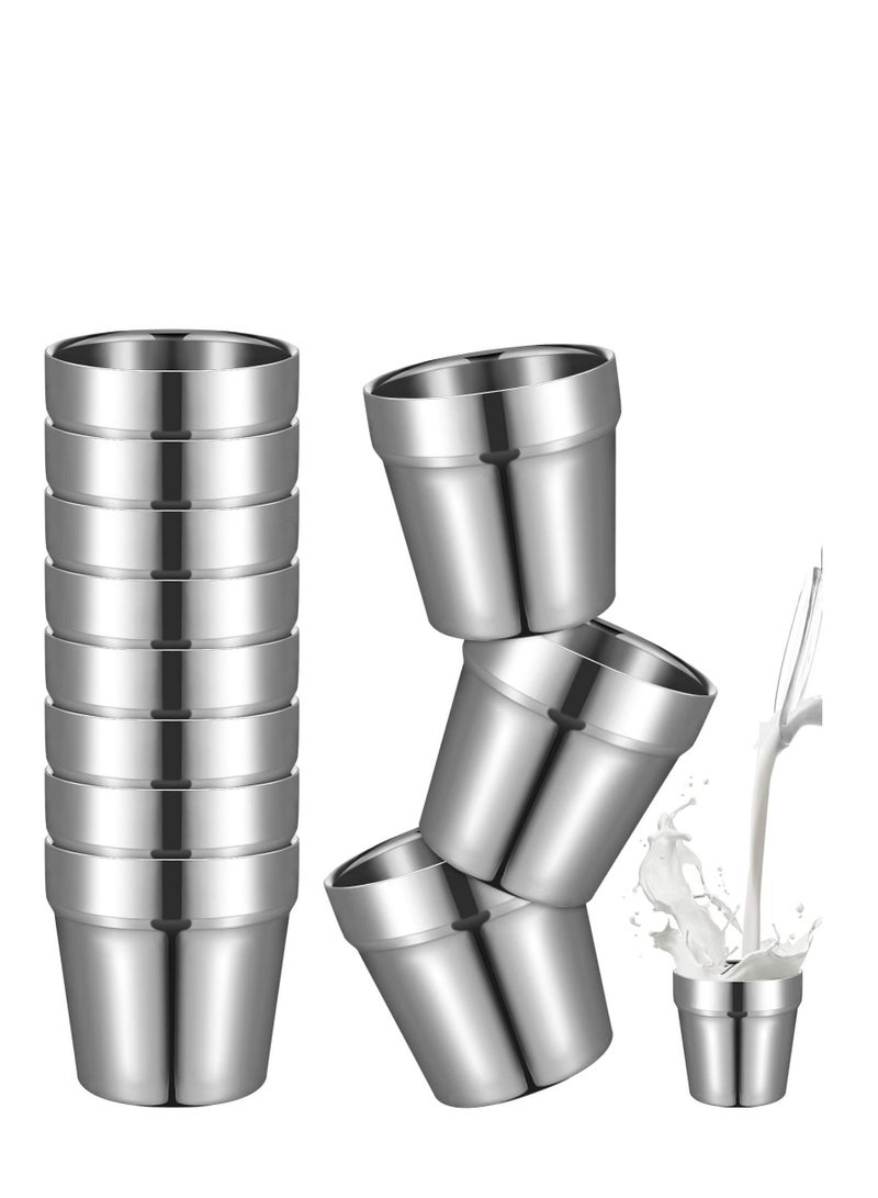 Metal Cups for Toddlers Kids 6 Pcs Stainless Steel Insulated Tumblers Children Cup Double Wall Vacuum Mug Preschoolers Drinking Training Camping Traveling