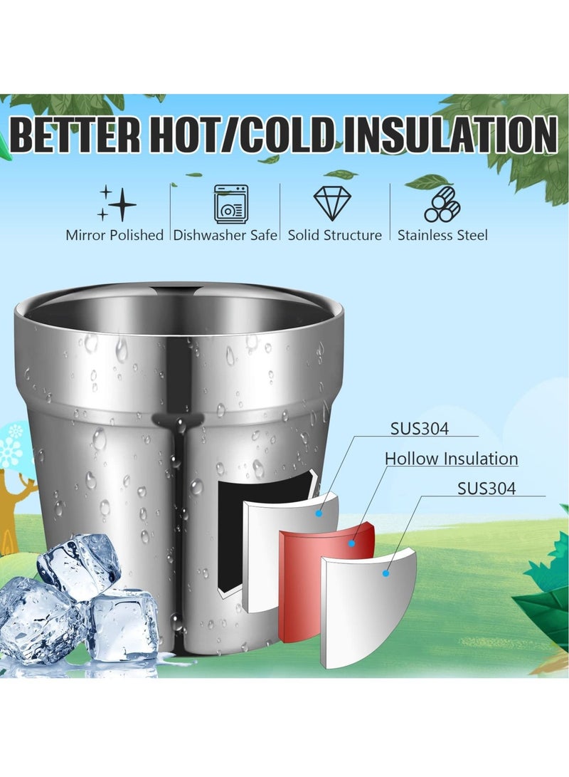 Metal Cups for Toddlers Kids 6 Pcs Stainless Steel Insulated Tumblers Children Cup Double Wall Vacuum Mug Preschoolers Drinking Training Camping Traveling