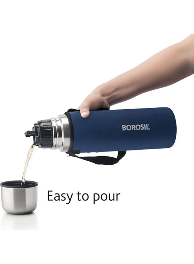 Borosil Vaccum Thermo Flask Blue, 1000Ml, Fgftl1000Bu Blue