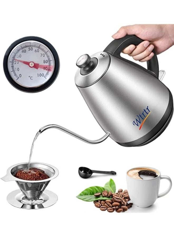 Gooseneck Kettle, Pour Over Electric Kettle for Coffee and Tea, 2200W, 1.0L, Supplied with Pour Over Coffee Dripper KE-4011