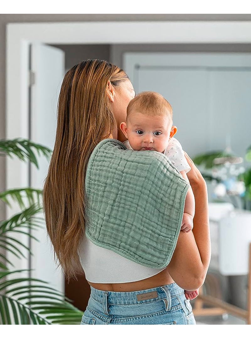 Comfy Cubs Baby Muslin Blanket, Swaddle for Newborns and Toddlers, Large 40” x 40” Cover, 6-Layer Softness for Infant Swaddling, Receiving, or Tummy Time, Shower Gift (fern)