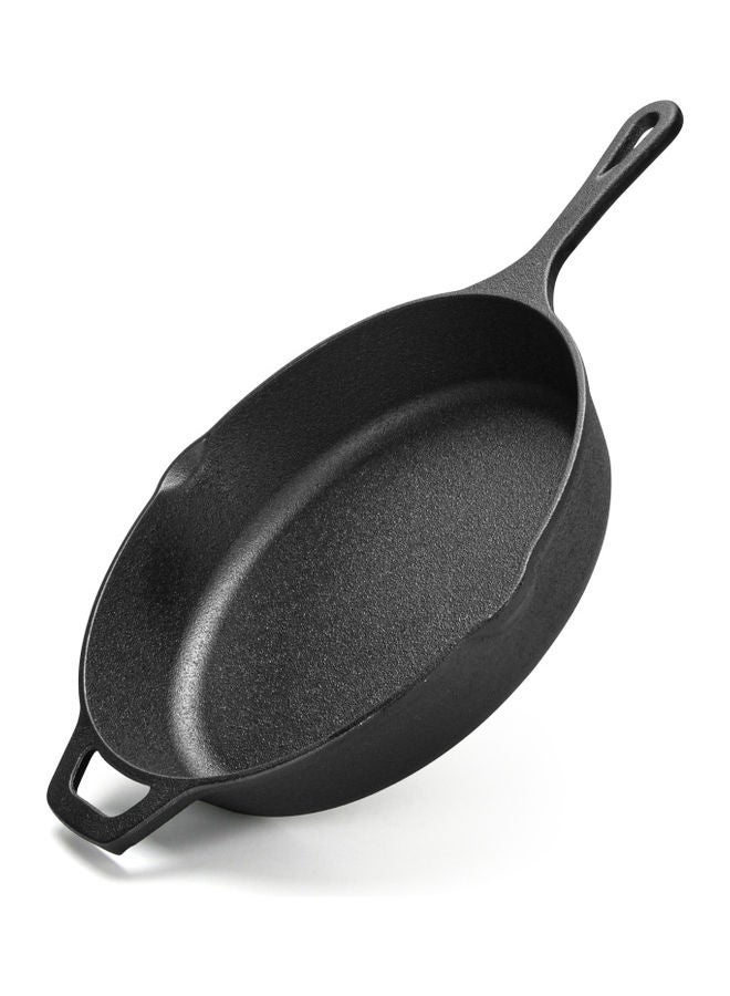 Cast Iron Frying Pan With Helper Handle Black 5.4 x 26cm