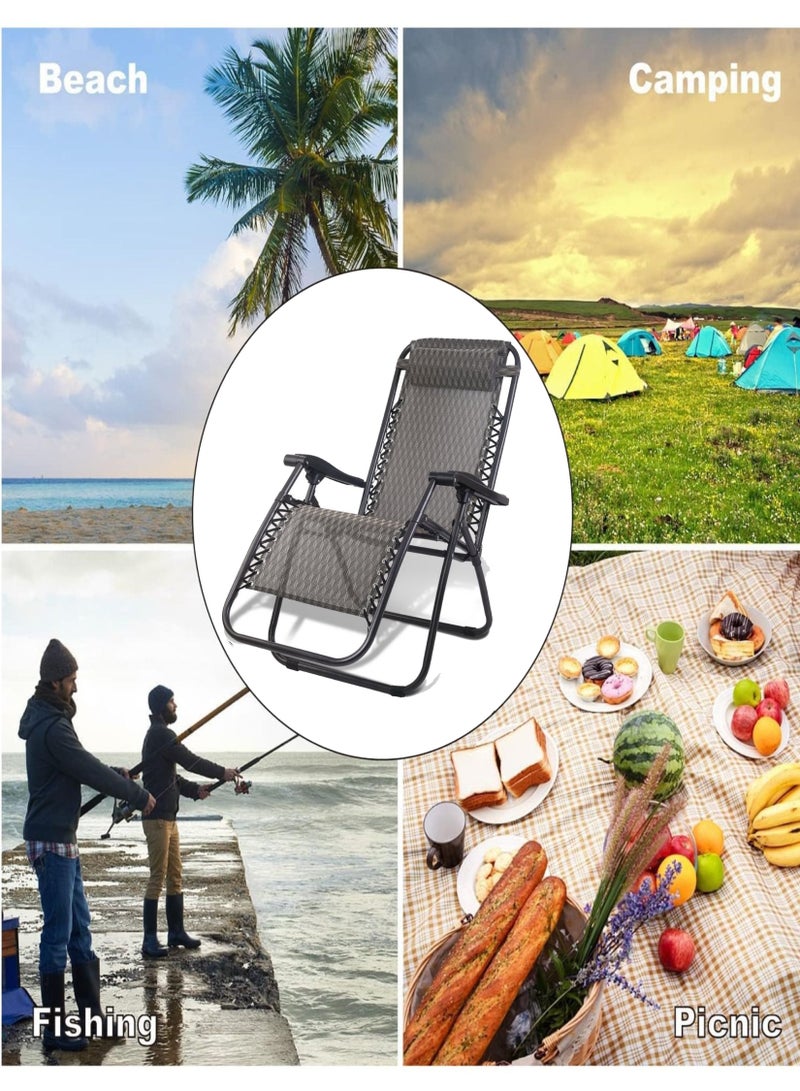 Outdoor zero gravity folding recliner chair with premium fabric weather resistant sun lounger steel tube non slip foot rest and and adjustable headrest to provide you with total comfort for outdoor