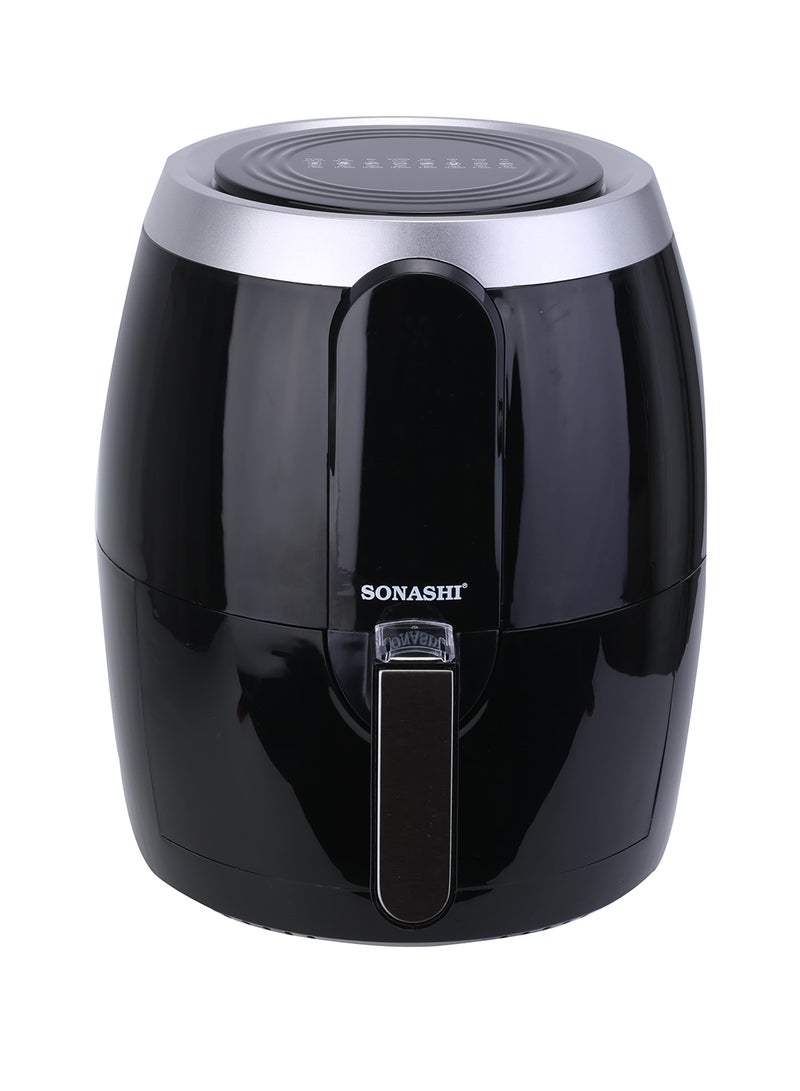 Digital Air Fryer With 3.5L Capacity | 8 Auto-Cook Menu Functions for Oil-Free Cooking | LED Display-Touch Screen with 50-200C Temperature Control | Air Fryer 3.5 L 1400 W SAF-350 Black