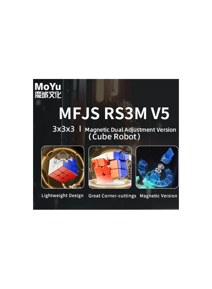 MoYu RS3M V5 3x3 Speed Cube Stickerless Magnetic Ball Core UV with Robot Box