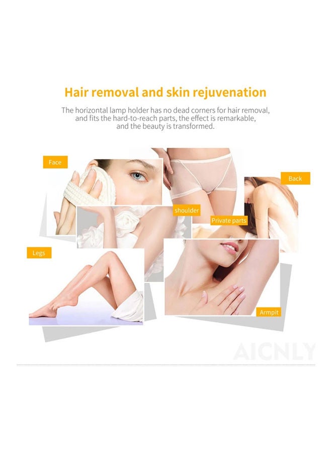 IPL Laser Epilator Hair Removal Machine With Glasses And Scraper White 129  x  82  x  47ml