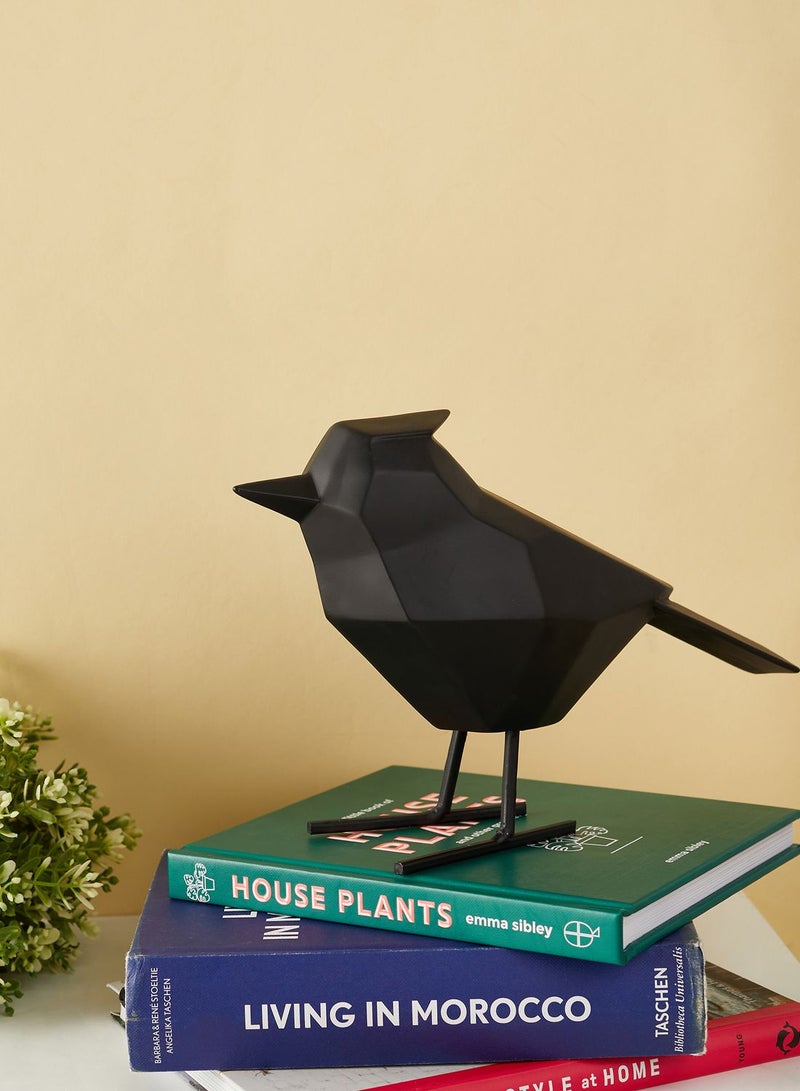 Matte Black Large Bird Statue