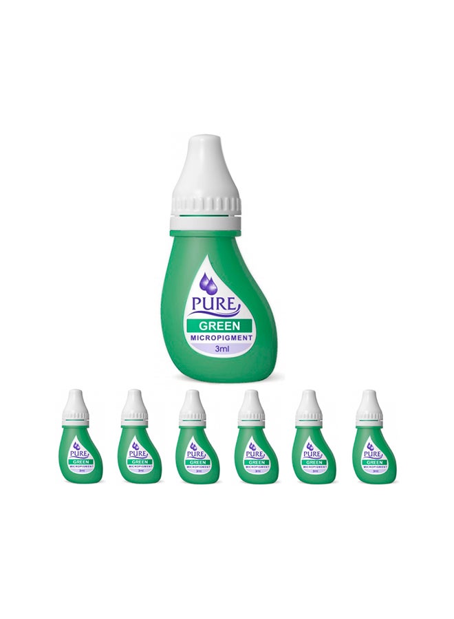 Spmu Pigment Semipermant Medical Grade -Spmu Ink - No Mixing Lip Pigment For Shading Stroke Green 3Ml X 6 Bottles