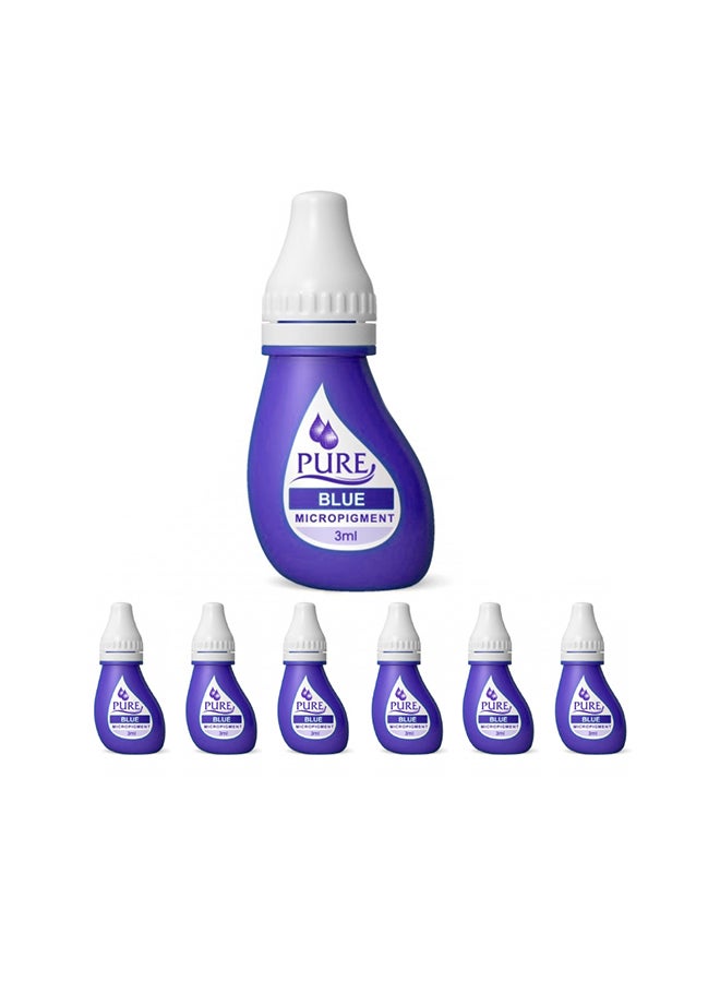 Micro Pigments For Eyebrow Lash No Mixing Eyebrow Pigment For Shading Hair Stroke Blue 3Ml X 6 Bottles