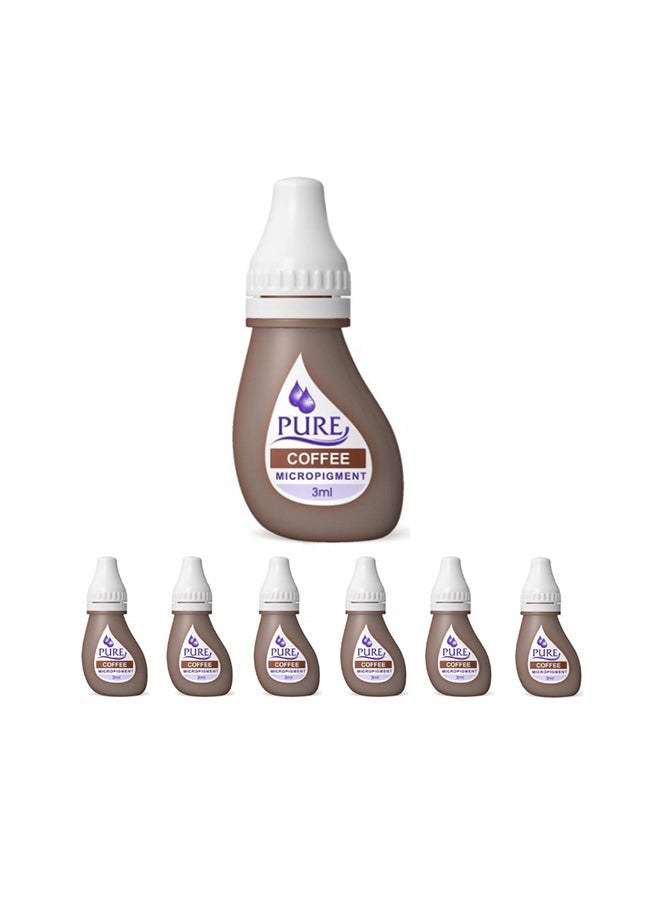 Spmu Pigment Semipermant Medical Grade -Spmu Ink - No Mixing Lip Pigment For Shading Stroke Coffee 3Ml X 6 Bottles