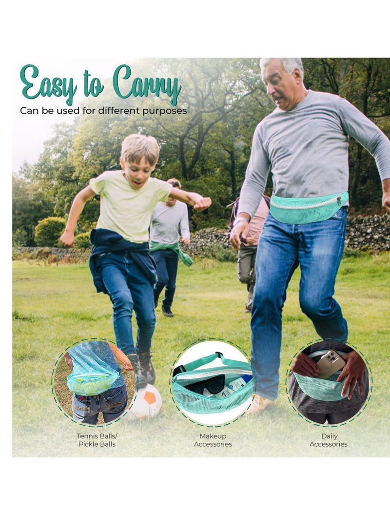 2 PCS Mesh Beach Bag, Shell Collecting Bag, Adjustable Strap Kids Quick Dry Net Tote, Suitable for Collecting Seashells Rocks for Boys and Girls (Pink & Teal )