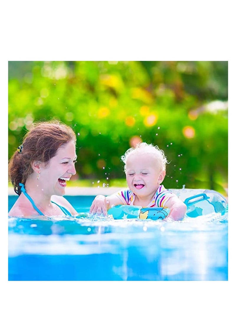 SYOSI Baby Swimming Float Inflatable Floatie Raft with Handle Safety Seat Children Waist Float Ring Kids Water Bathtub Beach Party Toys Toddler Swim Ring for 3-36 Months