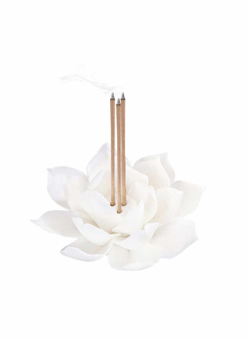 Lotus Incense Burner Ceramic Stick Incense Burner Holder Flower Incense Sticks Holder for Yoga Studio Home Decor