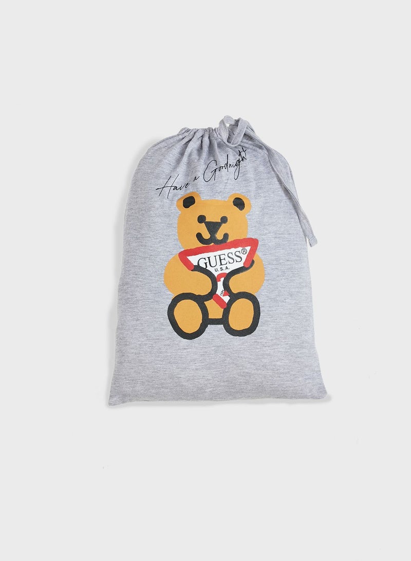 Kids Bear Print T-Shirt & Shorts Set