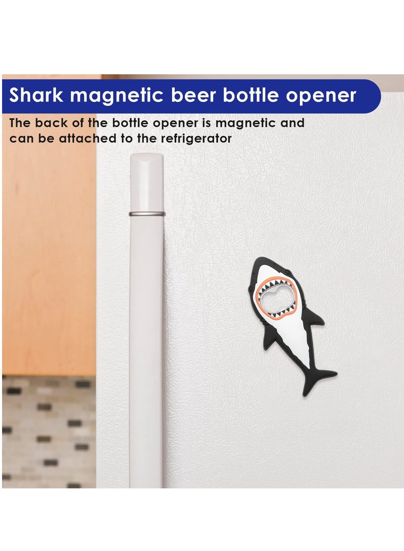 2 Pcs Corkscrew, Shark Bottle Openers, Creative Shark Fridge Magnet Cartoon Ocean Animal Beer Bottle, Wine Opener with Bottle Opener & Foil Cutter, for Bar Travel, Easy to Use