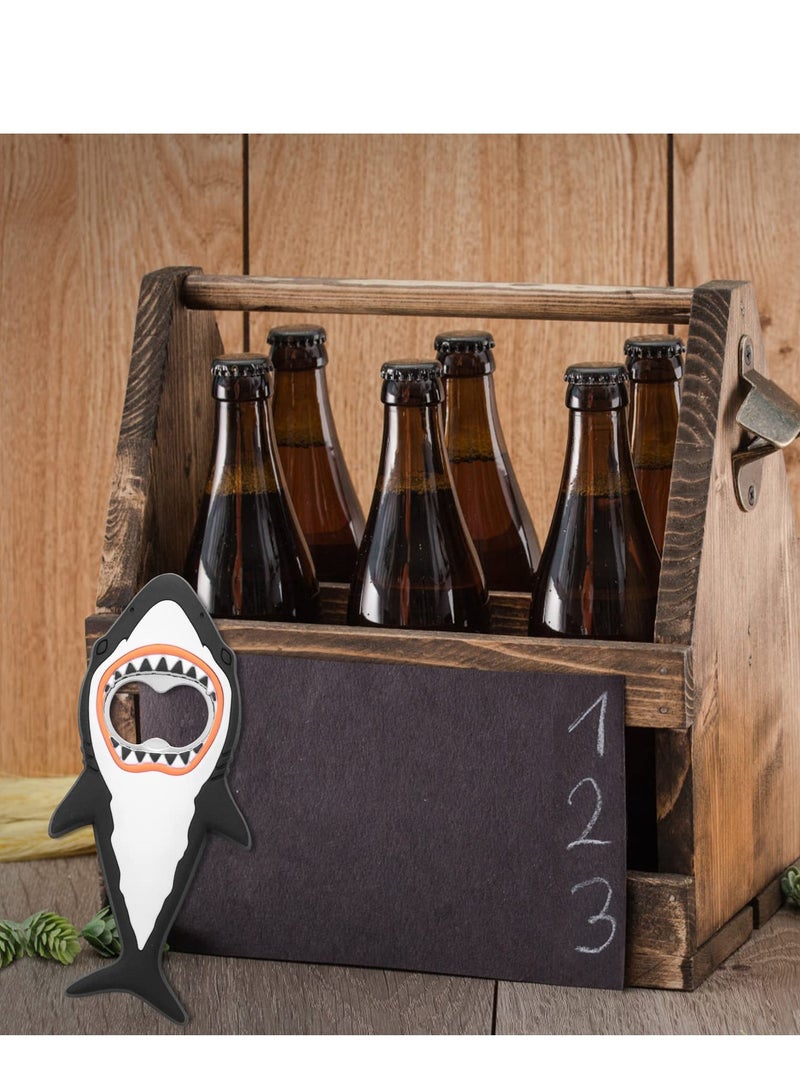 2 Pcs Corkscrew, Shark Bottle Openers, Creative Shark Fridge Magnet Cartoon Ocean Animal Beer Bottle, Wine Opener with Bottle Opener & Foil Cutter, for Bar Travel, Easy to Use